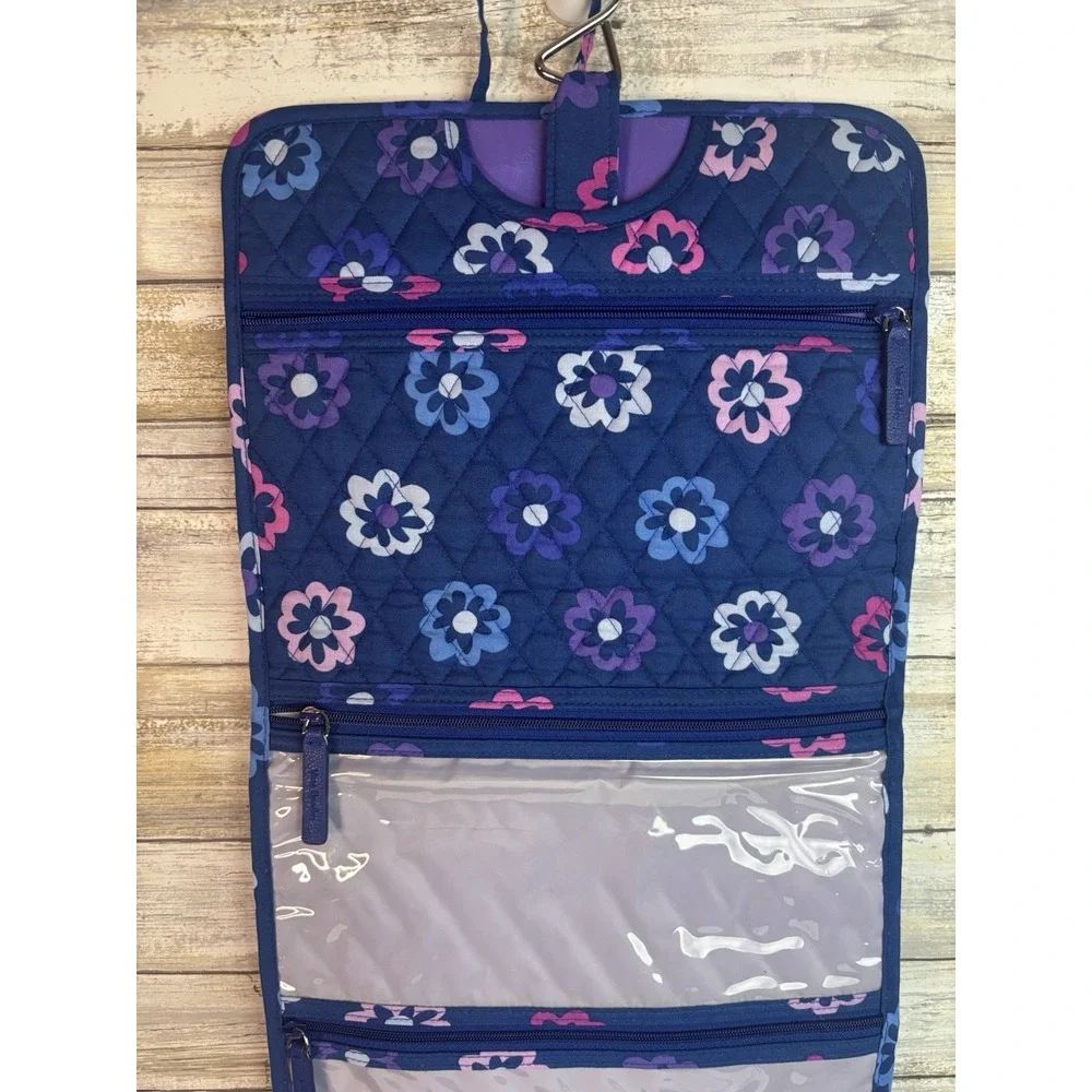 VERA BRADLEY Hanging Organizer Cosmetic Case - Ellie Flowers - Blue - Purple